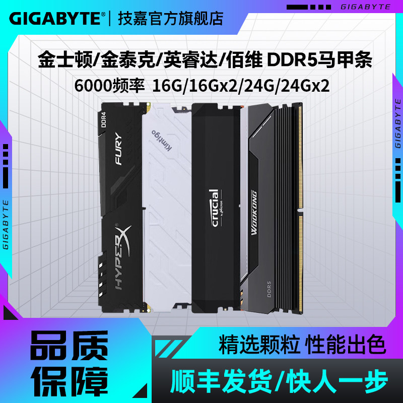 政府补贴】金泰克/金士顿/佰维 DDR5内存条16G/24G/32G套条灯条