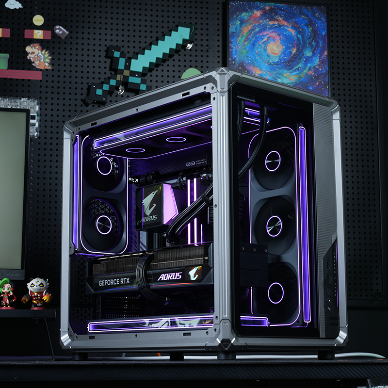 [12期免息+补贴15%]技嘉diy组装台式电脑主机乔思伯X400 9800X3D/9950X3D/RTX5090D显卡游戏设计AI算力整机