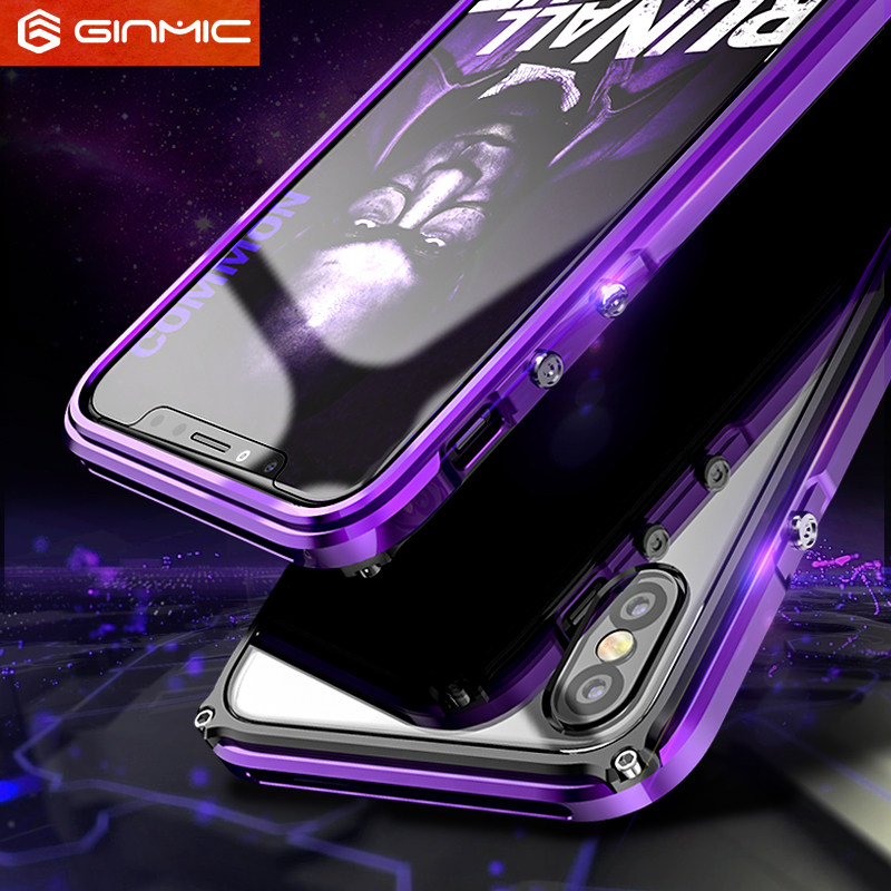 GINMIC Legend Slim Aluminum Metal Bumper Scratch Resistant PC Cover Case for Apple iPhone X