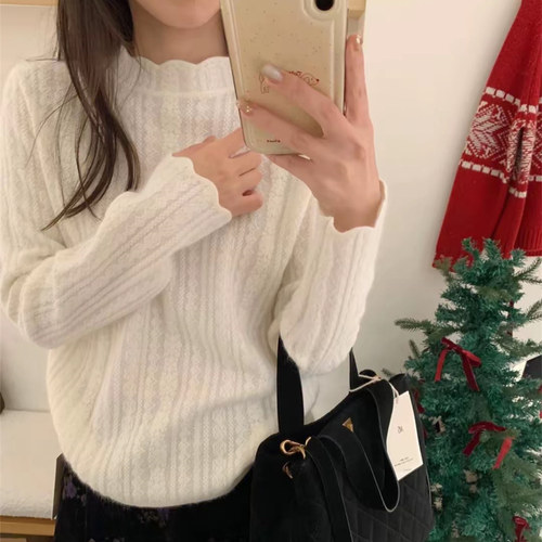 加厚温柔立领打底衫女秋冬内搭