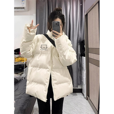 韩版宽松立领拉链棉衣棉服