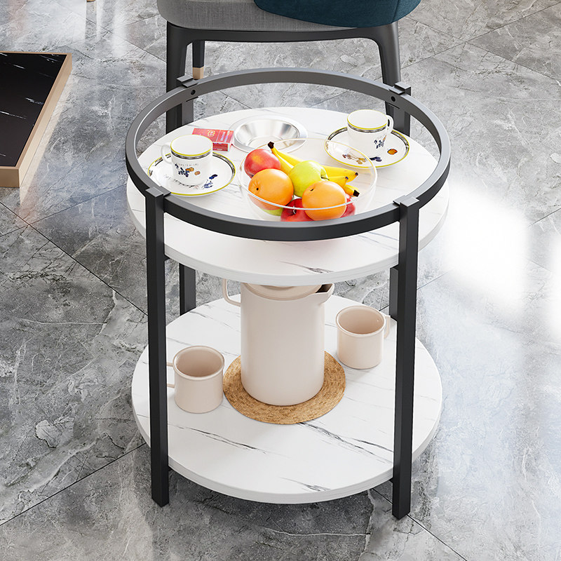 麻将桌茶几茶水架双层圆形棋牌室专用烟缸茶水台麻将桌边几小茶几
