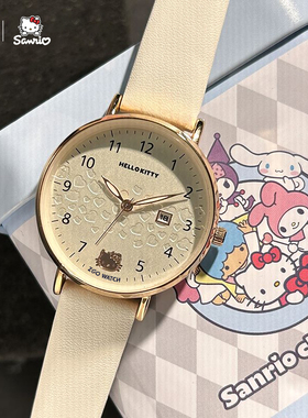 正港ZGOx三丽鸥hellokitty手表初高中学生考试专用静音女款石英表