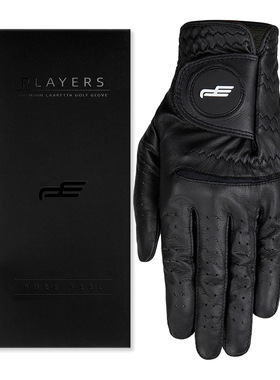 黑色高尔夫手套男士 AAA级进口小羊皮真皮 耐磨耐脏高尔夫球手套