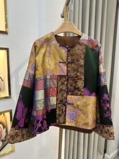 2026新中式非遗宋锦圆领盘扣端庄精致女士外套实体店