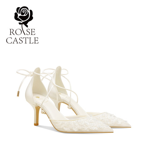 rosecastle凉鞋女白色高跟鞋