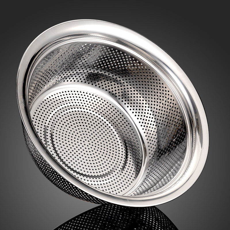 304不锈钢米筛洗菜盆沥水篮淘米盆家用厨房神器水果篮漏盆烘焙盆