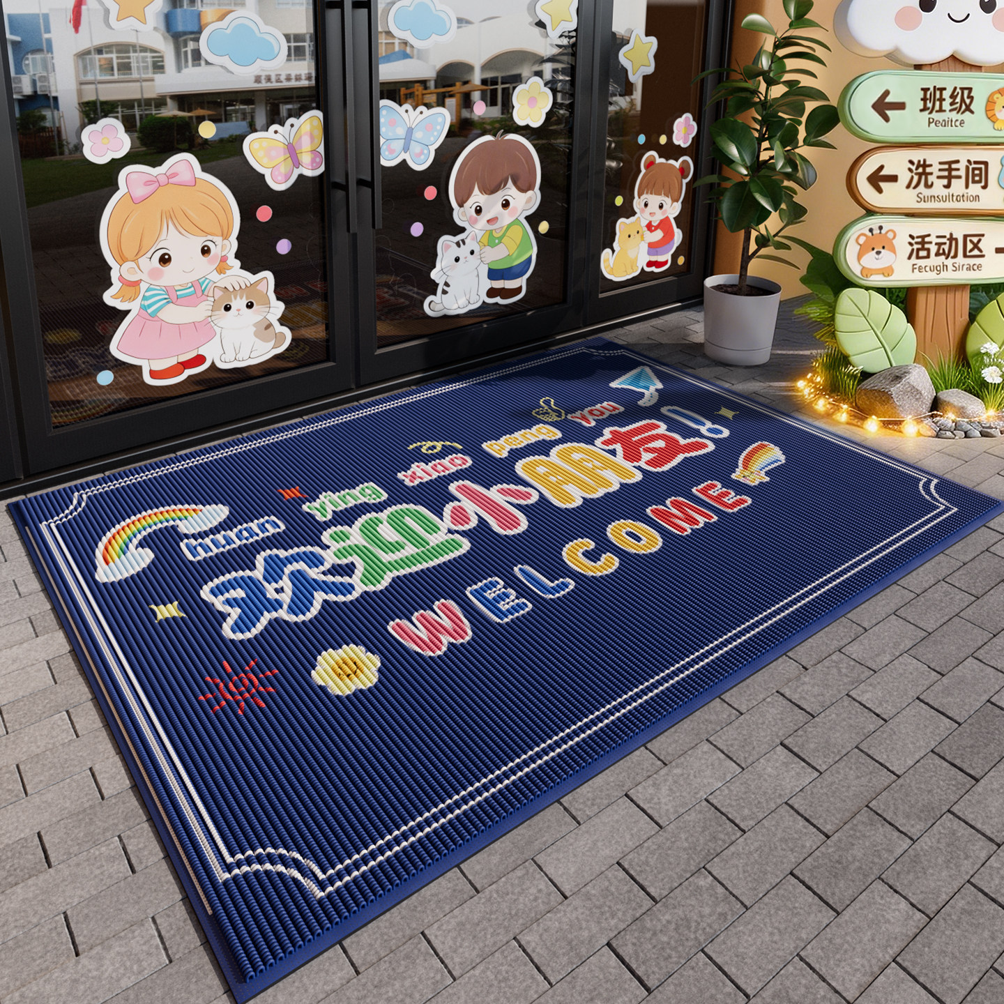 幼儿园门口防滑地垫早教培训机构入户门进门脚垫定制儿童户外地毯,居家布艺,商业地毯地垫,淘宝优惠券,粉丝福利购,淘宝优惠卷