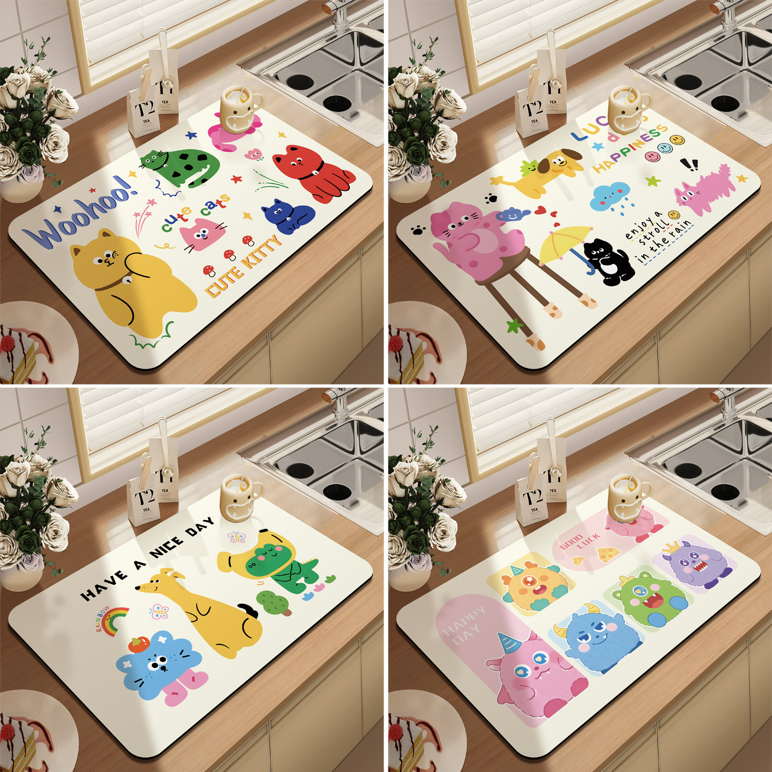 厨房沥水垫多功能碗筷水池台面吸水垫速干茶杯垫硅藻泥咖啡机桌垫,居家布艺,餐垫,淘宝优惠券,粉丝福利购,淘宝优惠卷