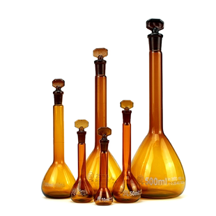 华鸥玻璃容量瓶透明5 10 25 50 100 200 250 500 1000ml耐酸碱定量瓶定溶瓶棕色容量瓶