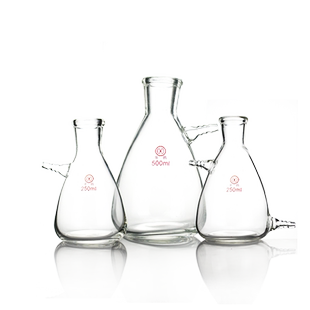 华鸥 真空抽滤瓶1000ml布氏过滤瓶上嘴抽滤瓶实验室过滤装置125 250 500ml过滤瓶