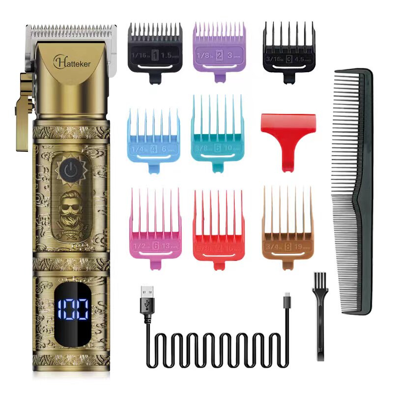thumbnail for Electric Hair Clipper Bronze Electric Clipper 6918 Metal Men's Hairdressing Professional Hair Salon Electric Clipper Oil Head Gradient
