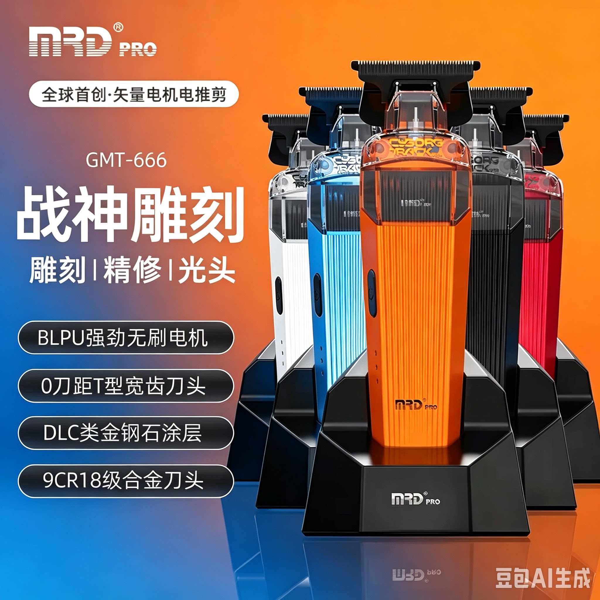 摩尔达战神雕刻电推剪理发器专业发廊专用剃头静音电推子渐变雕刻