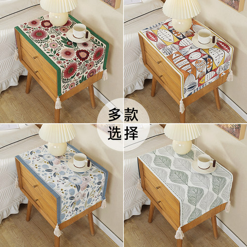 现代简约美式复古高端床头柜盖布