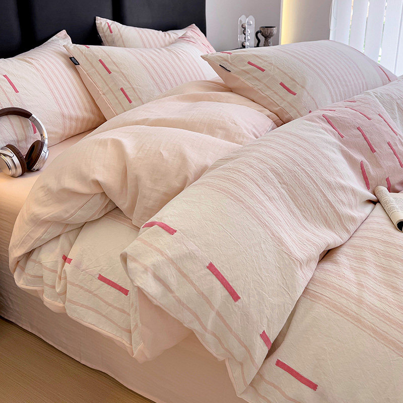 色织提花床上四件套纯棉全棉2025新款被套床单笠床上用品四季通用