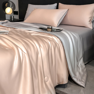 高档莱赛尔天丝夏凉被凉感夏被四件套可机水洗空调被薄款 被子被芯