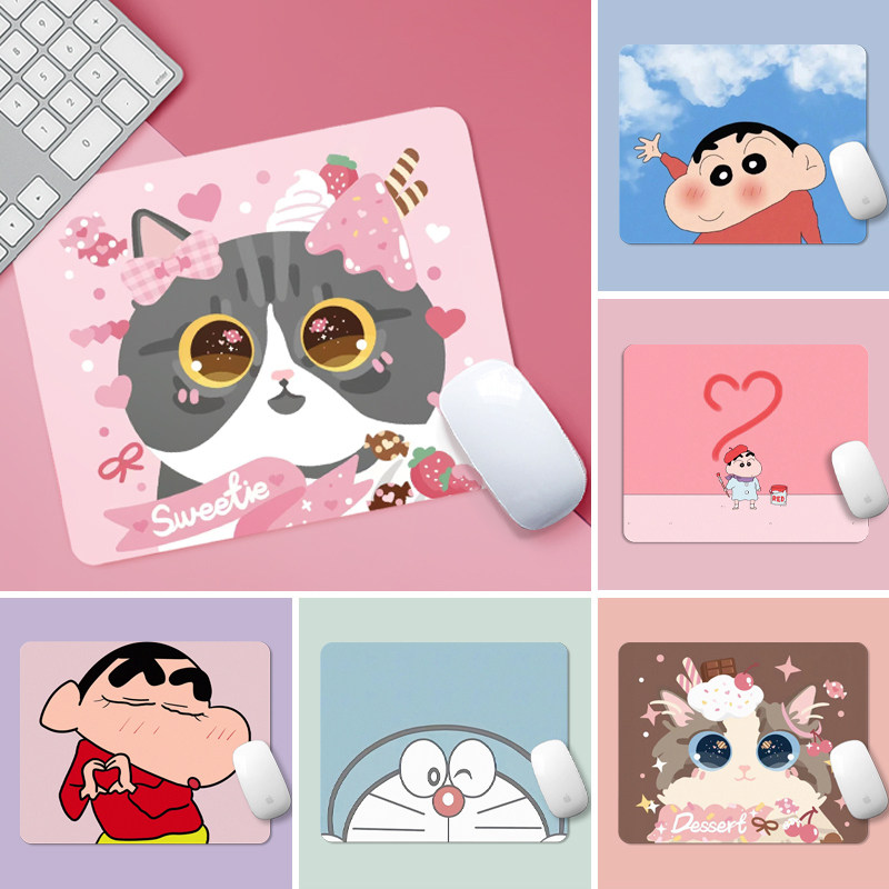 新款鼠标垫小号办公室加厚可爱卡通动漫学习护腕卡哇伊游戏女生学生家用ins风简约方形桌垫防滑耐脏电竞垫子