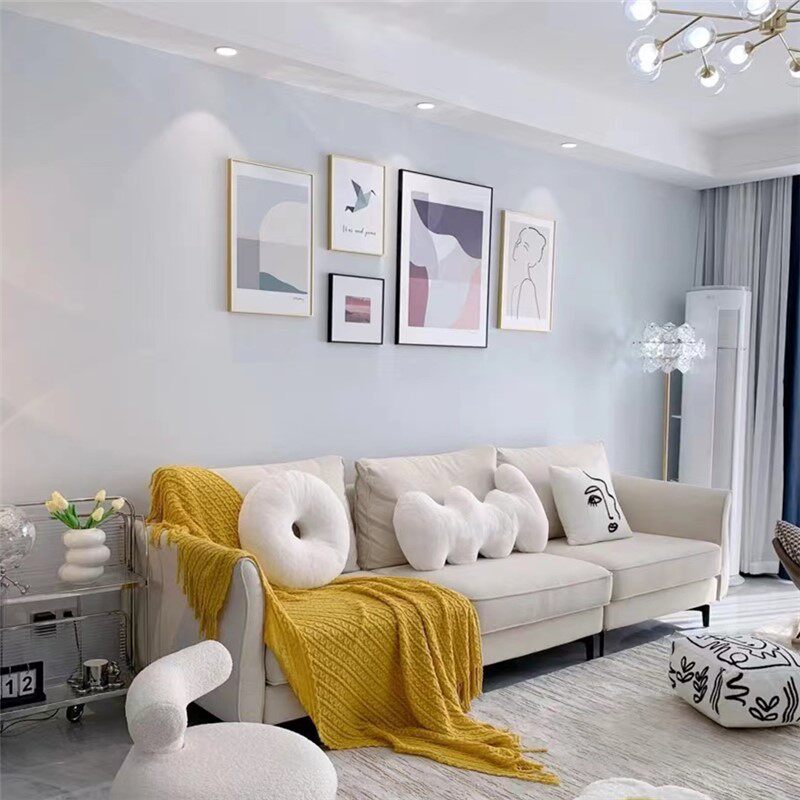 简约轻奢奶油系布艺沙发北欧原宿风设计师款客厅家具可定制