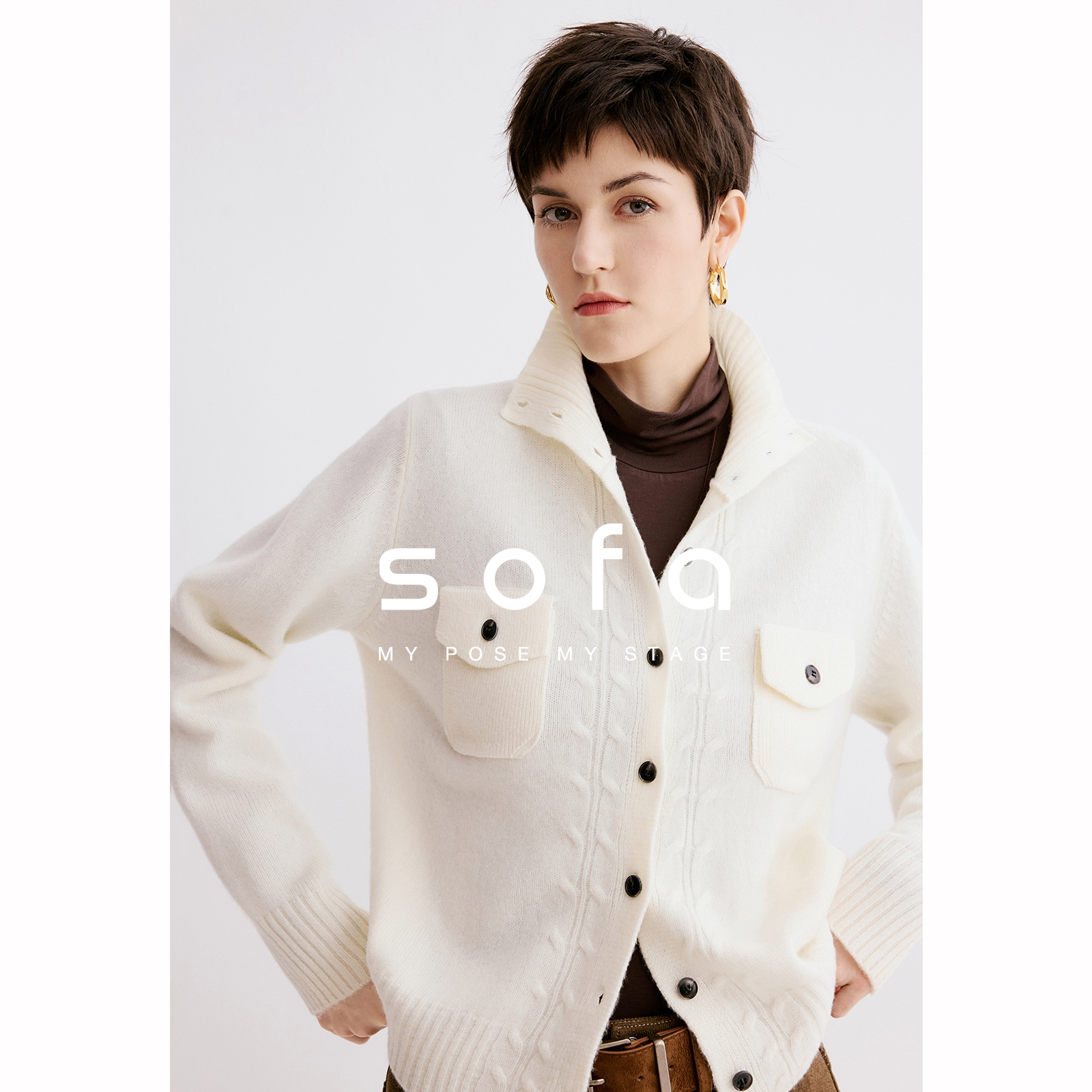 sofa慵懒休闲风羊毛衫图片