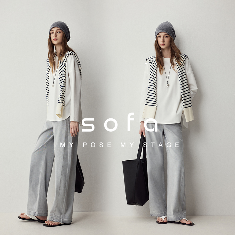 sofa日常刚需黑白两色宽松T恤