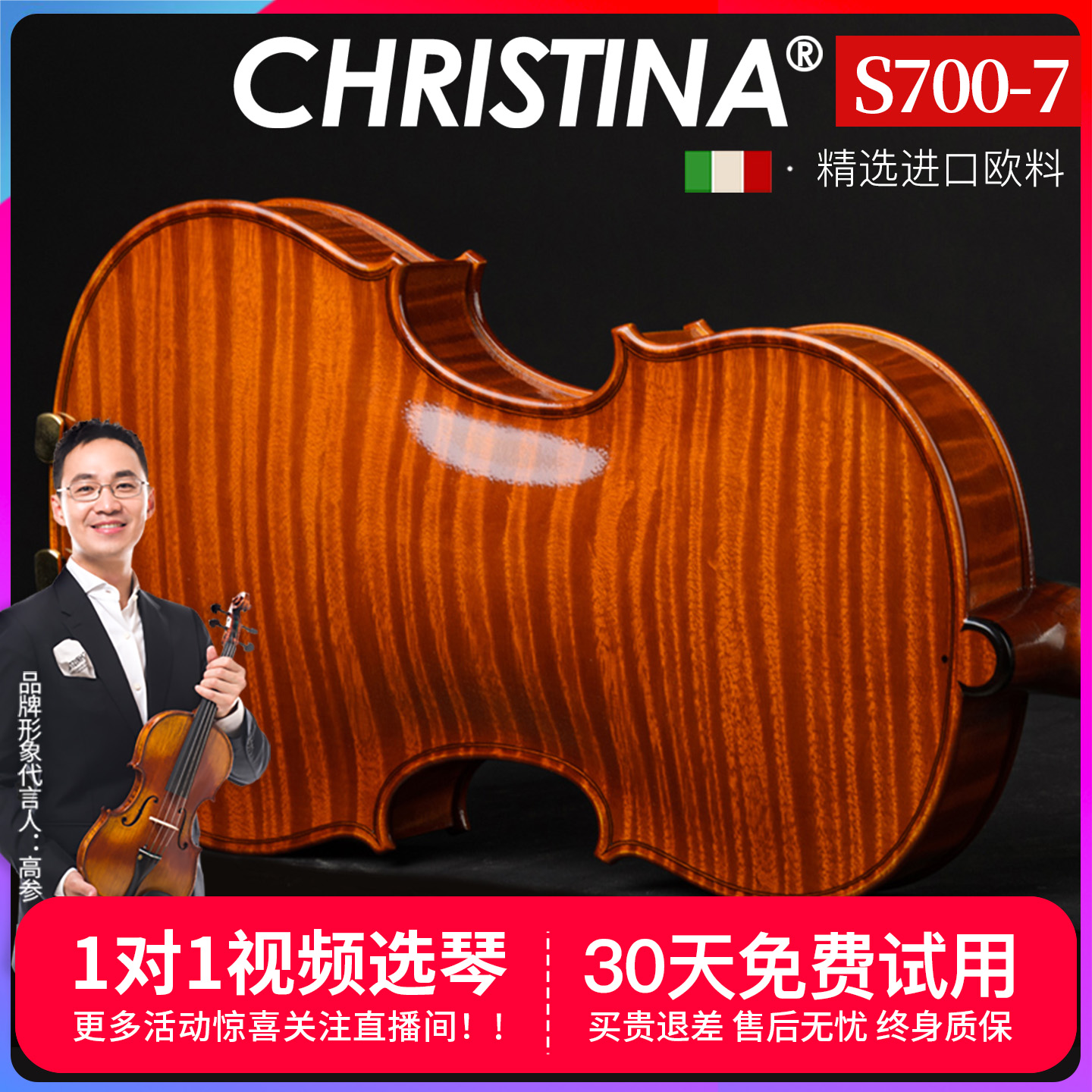 克莉丝蒂娜新款进口大师级小提琴