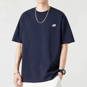 潮牌男士 重磅短袖 t恤纯棉大码 NB百伦夏季 宽松上衣圆领体恤男半袖