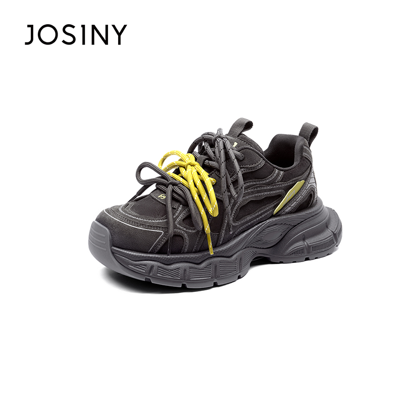 卓诗尼2025年秋季新款时尚百搭休闲女款厚底舒适学生运动老爹鞋