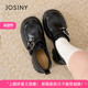 卓诗尼2026年春季 女金属扣百搭增高粗跟单鞋 新款 英伦风厚底乐福鞋