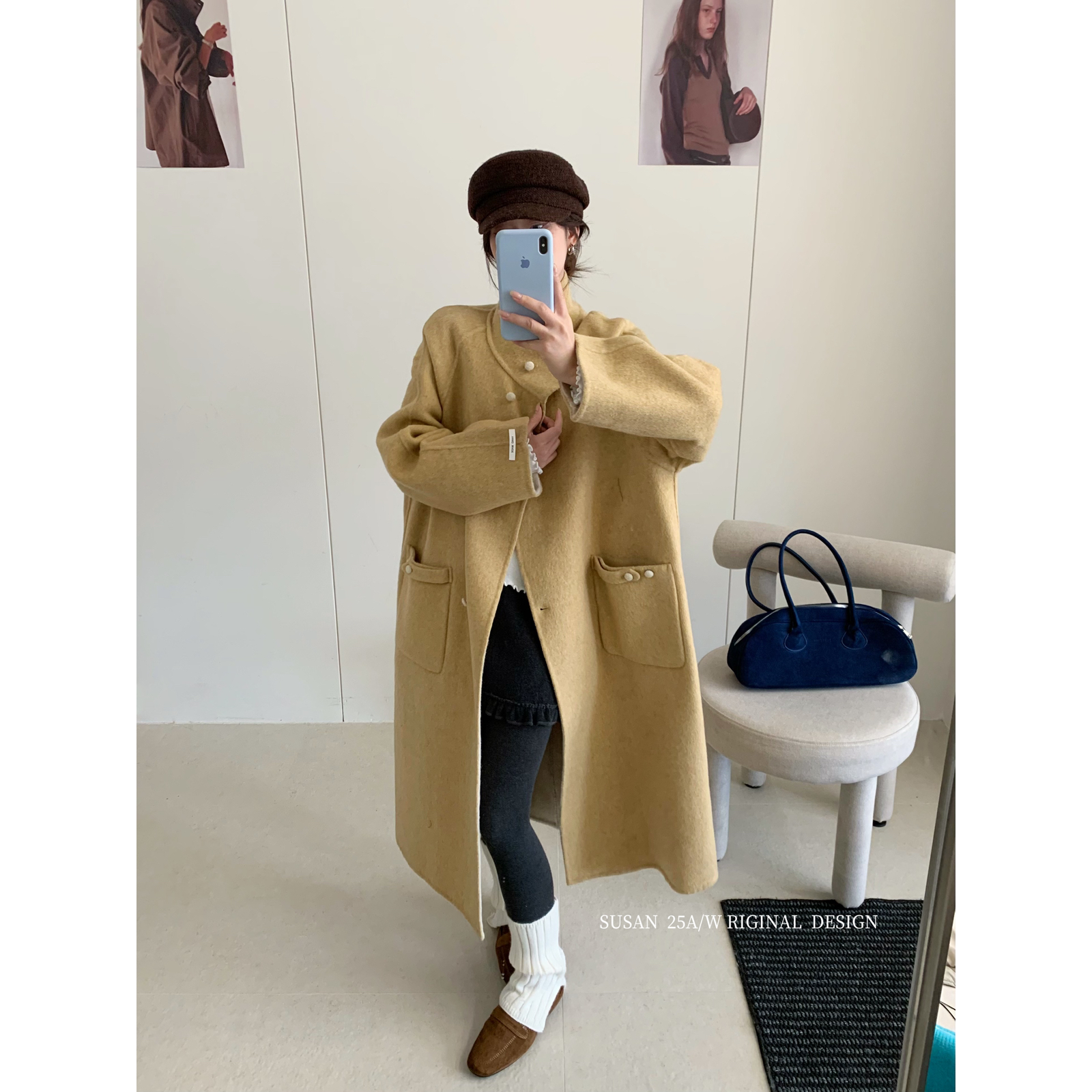 诺诺一眼种草️超气质ins感百搭长款羊毛外套(含50羊毛)1696s