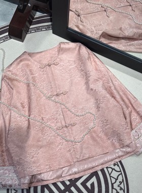 诺诺店系外套结合袖口刺绣做点缀人丝提花国风短外套G348-A8589