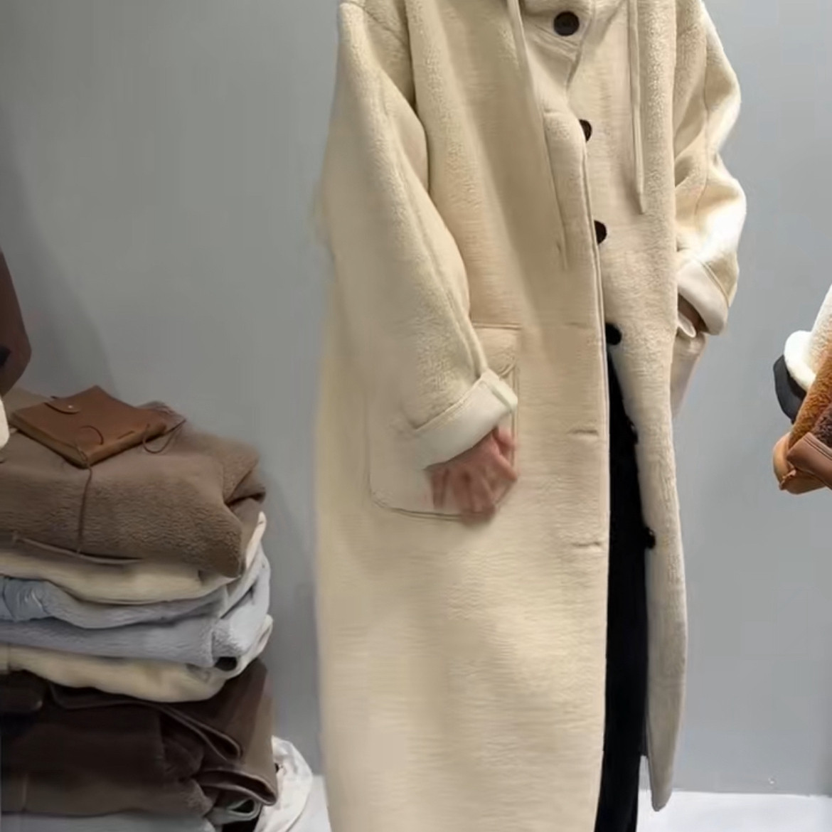 诺诺家韩版宽松加厚连帽单排扣高级感保暖风衣外套大衣s671,女装/女士精品,毛呢外套,淘宝优惠券,粉丝福利购,淘宝优惠卷