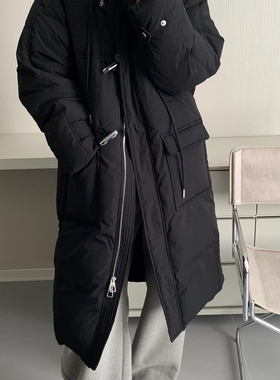 诺诺小众设计连帽长款羽绒服羽绒服(含90白鸭绒)BC9079-1