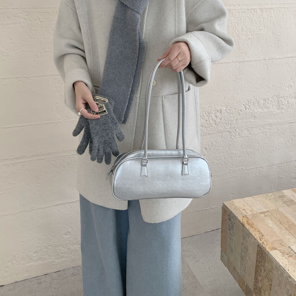 诺诺小众款宽松羊毛呢羊毛外套(配针织围巾)（含100澳毛）YD613