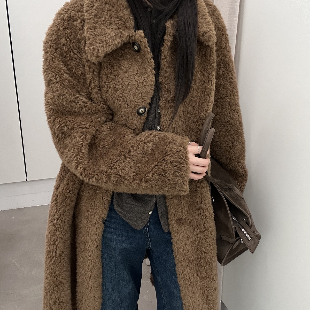 诺诺皮毛一体奢华质感长款外套皮毛一体82551