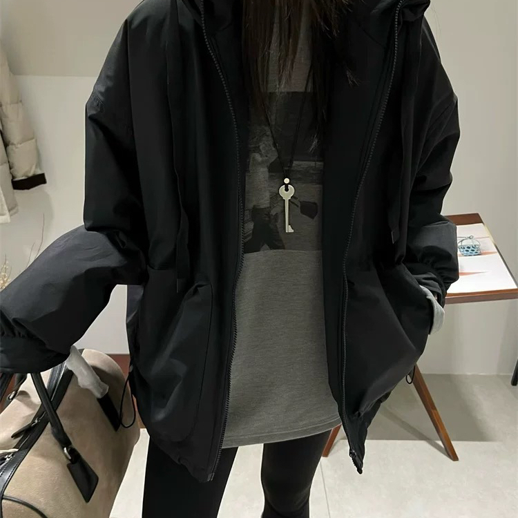 诺诺家鹅绒极简设计感连帽宽松冲锋衣保暖羽绒服外套YS17-Js411