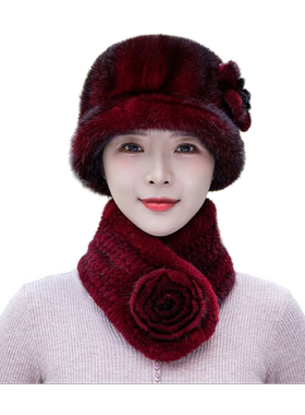 美可韵妈妈优雅女冬季水貂毛帽子
