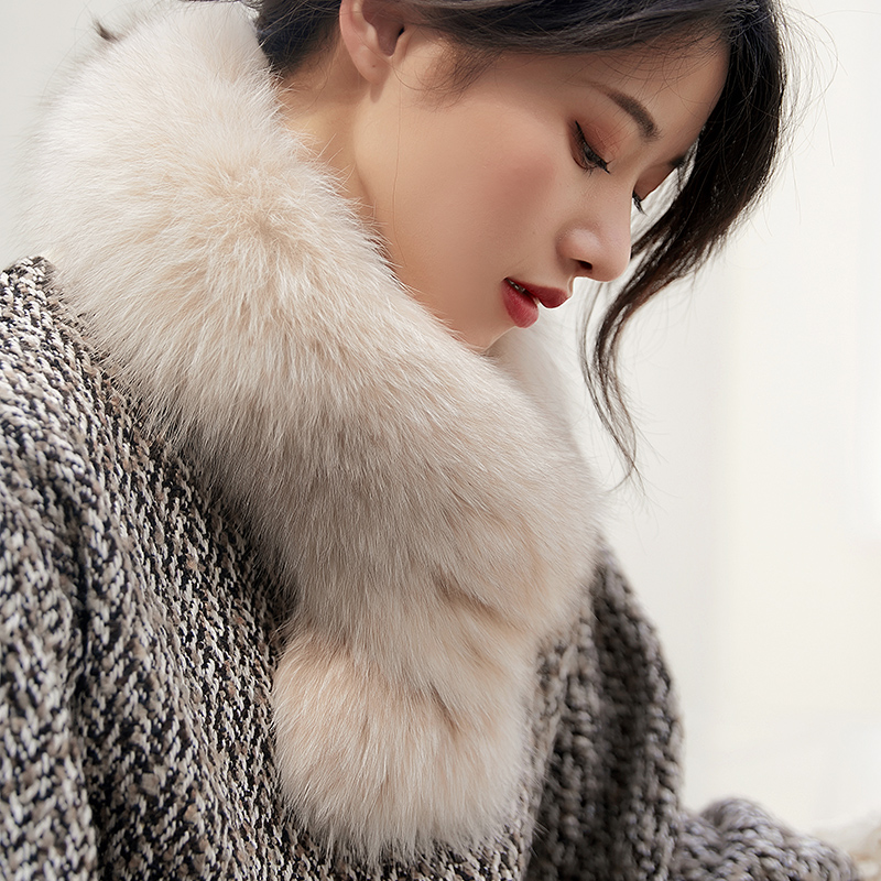 獭兔毛毛领子皮草护颈搭百搭围巾