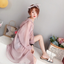 很仙 外套 森女学生连帽开衫 2019夏季 超薄冰丝防晒衣女中长款 新款