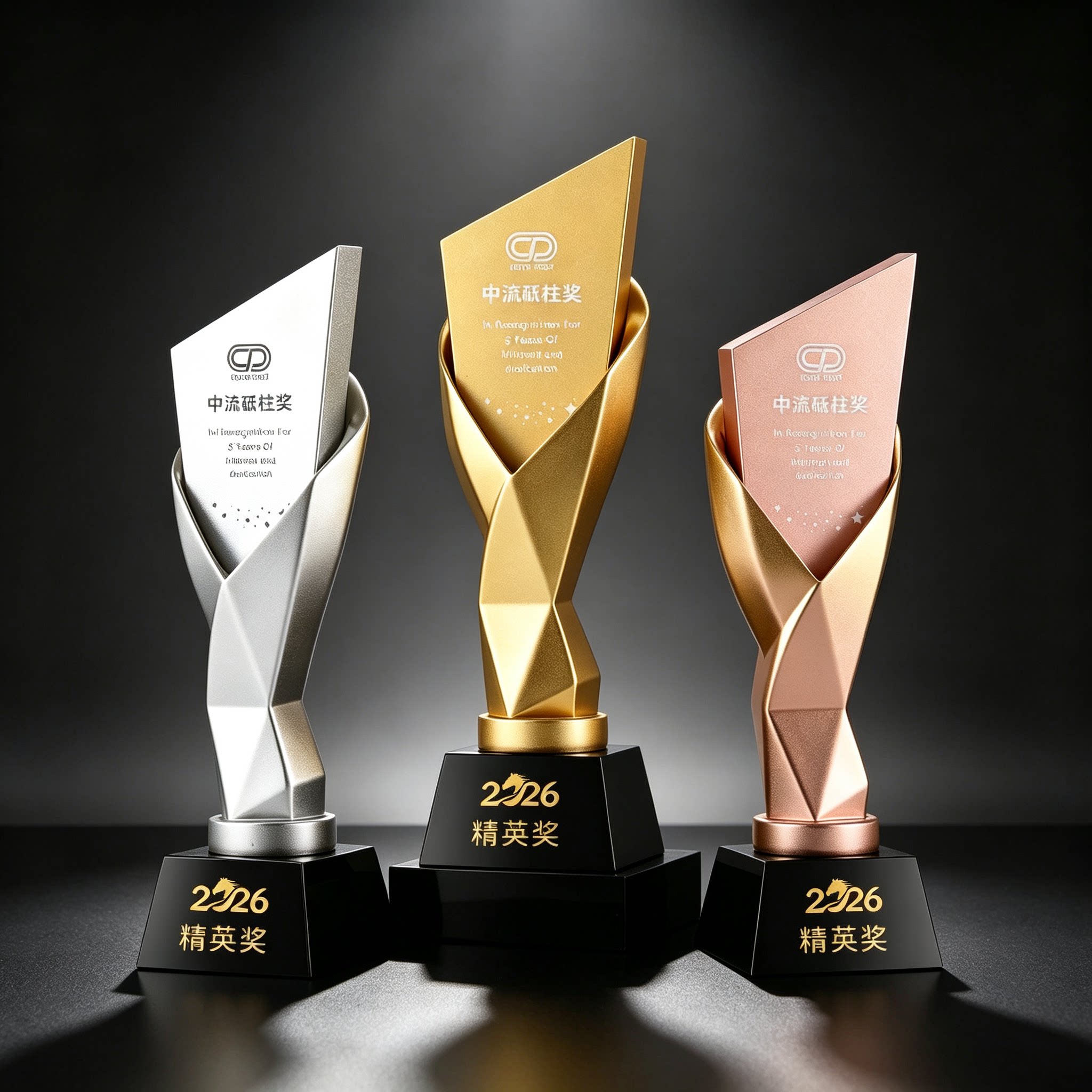 2026新款树脂奖杯定制高端金银铜奖牌年会颁奖优秀员工销冠纪念品