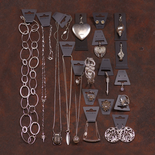 J33pilgrim老货丹麦PG复古打版样品花朵银色项链手镯耳环戒指吊坠