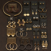 J44欧美复古夸张小众质感森女波西米亚民族港风项链圈耳环夹钉饰