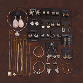 18白色贝壳珐琅釉蝴蝶爱心简约叠戴女时尚 通勤日常项链耳环钉手链