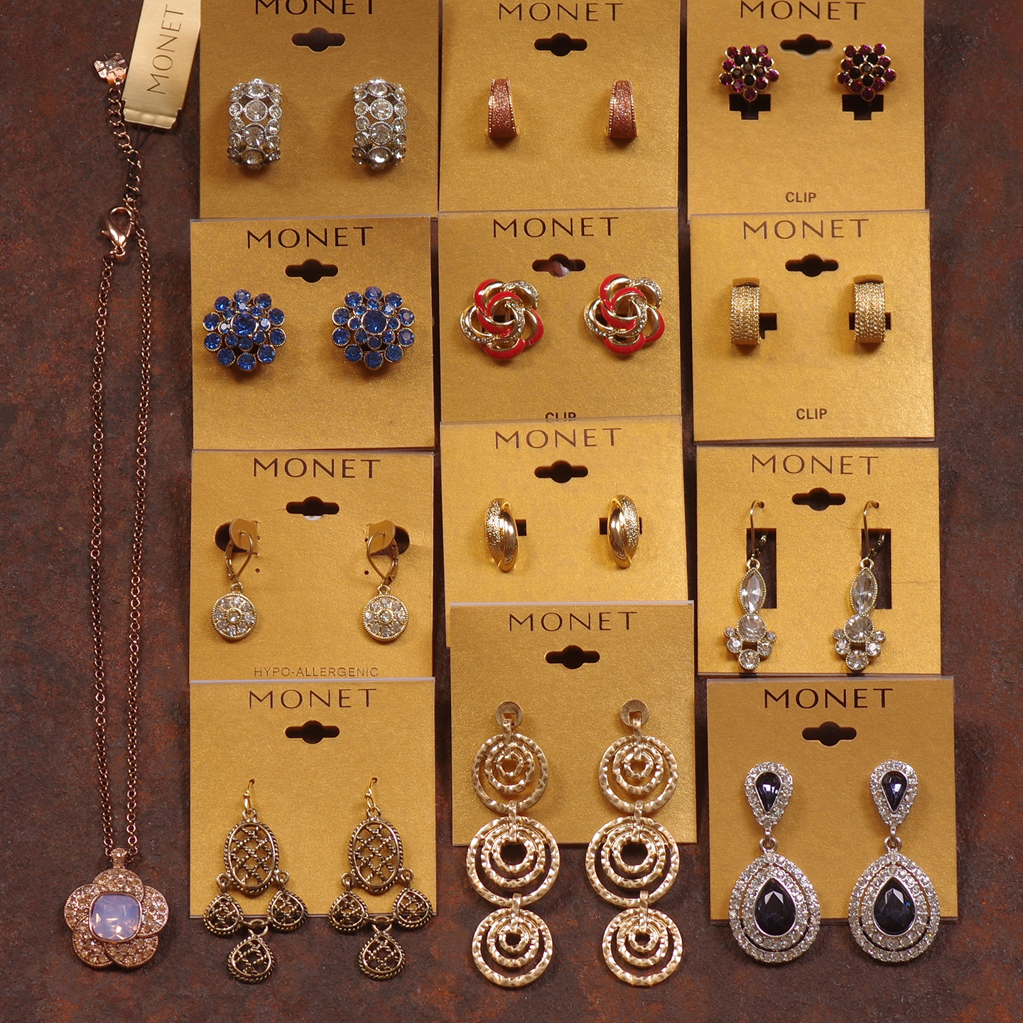 莫奈MONET项链耳环夹钉饰女