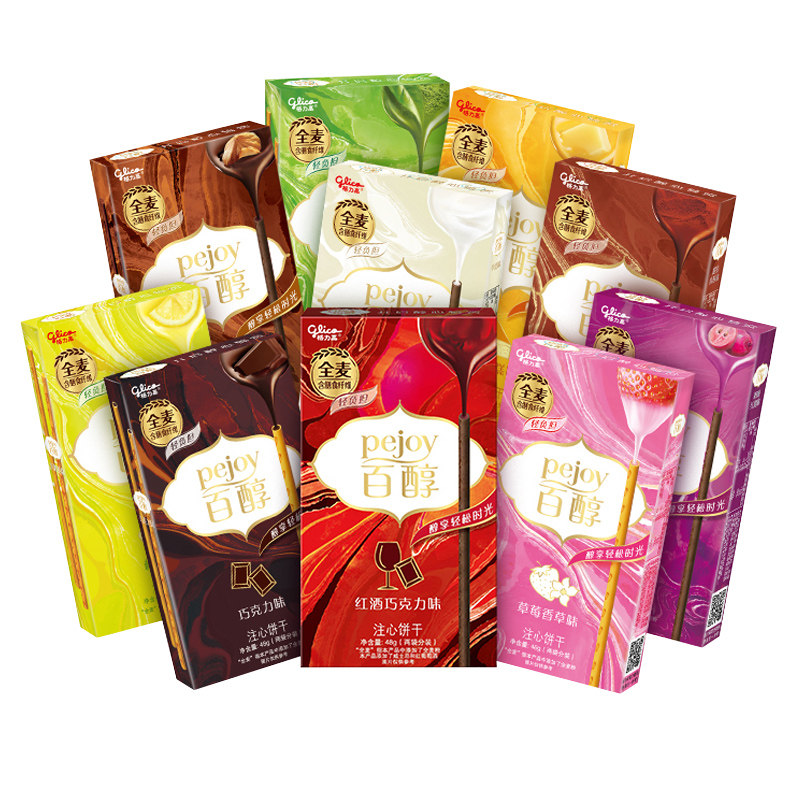 格力高百醇注心饼干巧克力提拉米苏抹茶慕斯牛奶味夹心饼干零食
