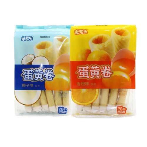 米老头蛋黄卷香橙味饼干下午茶