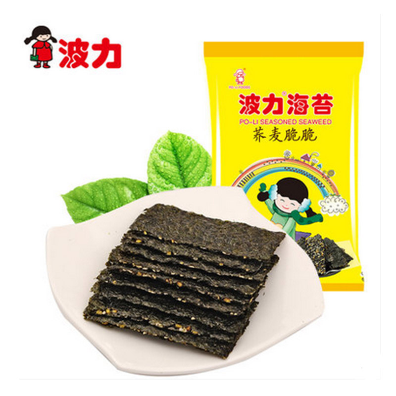 波力海苔荞麦脆脆12g荞麦夹心脆儿童宝宝即食海苔夹心