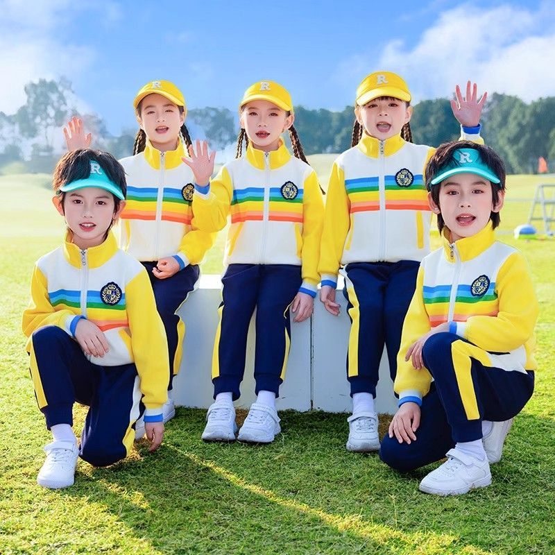校服小学生夏季班服彩虹运运动服
