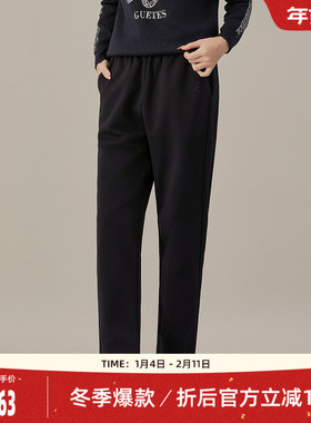歌蒂诗冬季专柜新款时尚通勤舒适薄绒松紧腰休闲裤女士 1D42K9222