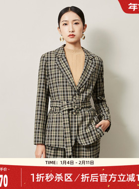 歌蒂诗秋季专柜新款时尚收腰修身女气质西服西装外套 3B36W1950