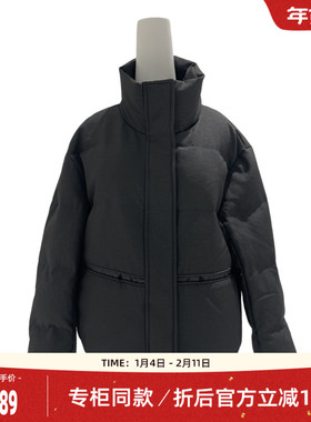 歌蒂诗大鹅绒专柜新款保暖防风高领黑色长袖外套羽绒服8E46Y0952